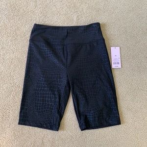 Black snake skin biker shorts